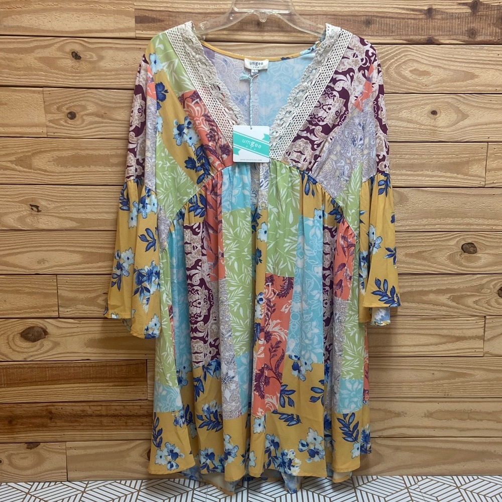 ♥️🩷🧡 Umgee dress patchwork prim flowy